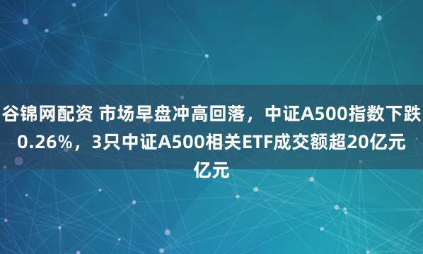 谷锦网配资 市场早盘冲高回落，中证A500指数下跌0.26%，3只中证A500相关ETF成交额超20亿元